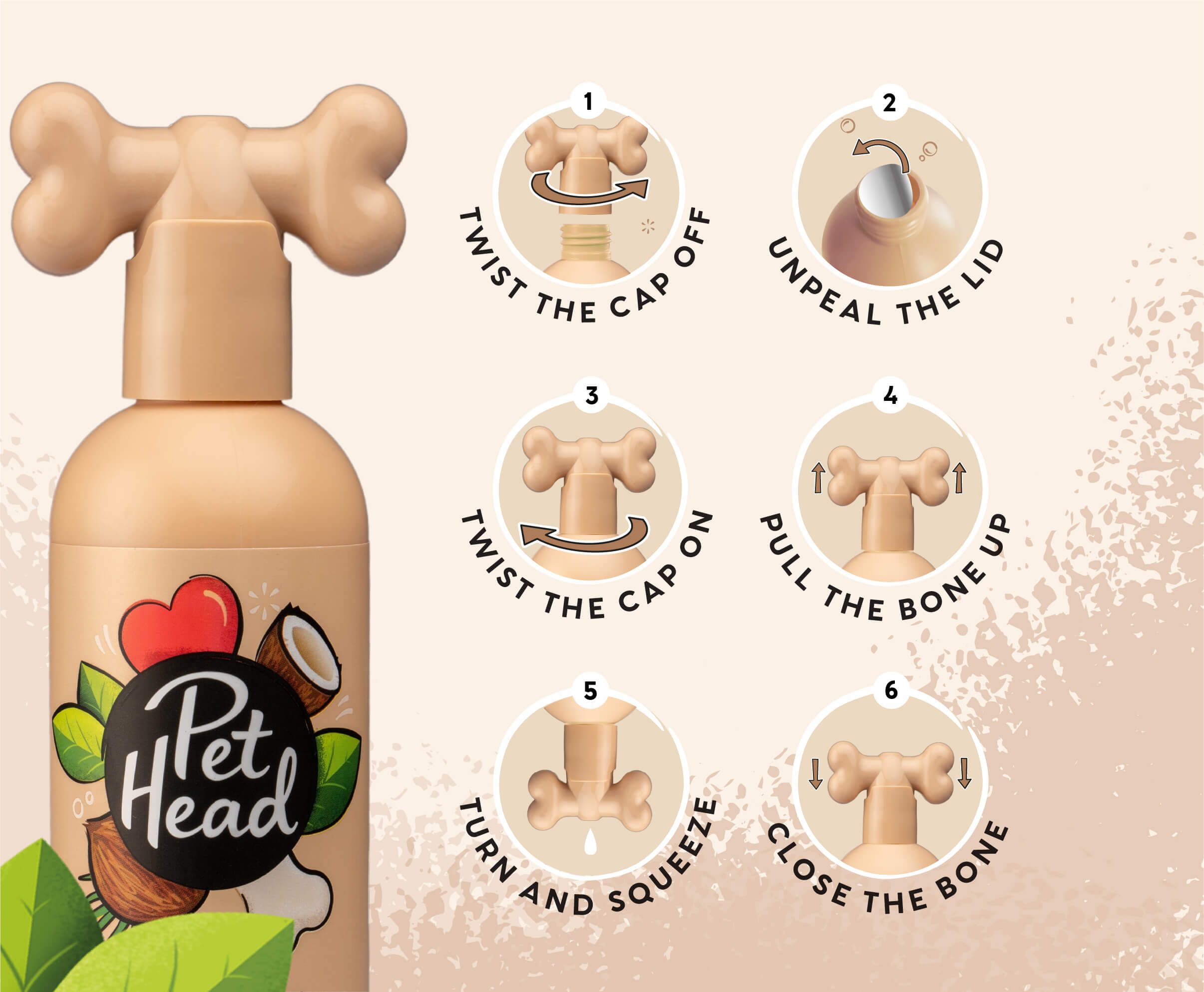 Benefits of the Pet Head Sensitive Soul shampoo bone cap