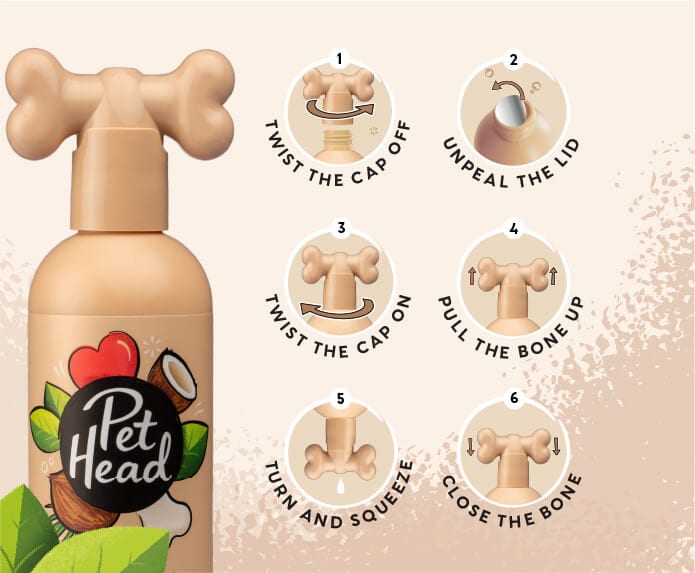 Benefits of the Pet Head Sensitive Soul shampoo bone cap